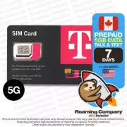 CANADA 7 DAY 5GB DATA Prepaid Travel SIM Roaming No Contract T-Mobile