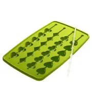 Silicone Zone Swizzle Poker Suits Wand Ice Cube Tray Mold in Green