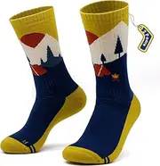 [qpyysz] Merino Socks Men's Wool Socks Women's Warm Hiking Socks Thick Thermal Socks Colourful 2 Pairs Compression Socks Outdoor Winter Running Socks 35-51