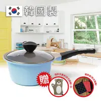 在飛比找ETMall東森購物網優惠-【韓國Kitchenwell】18cm陶瓷單柄湯鍋+贈造型隔