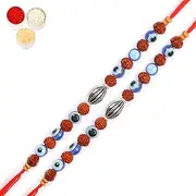Ghasitaram Gifts Rakhi for Brother Rakhis Online Set of 2-1752- Rudraksh Rakhi