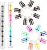 20PCS Soft Bristles Finger Daubers for Blending Stamp Colors,Mini Stackable Blender Brushes Finger Daubers for Card Making Painting,Drawing,Crafter Color Coded Handles Ink Blender Tool with 2PCS Tubes