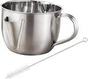 Stainless Steel Grease Filter Oil Soup Separator Gravy Strainer Bowl 304 Material Soup Grease Separator for Home Kitchen Restaurant