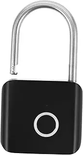 Yardenfun Trunk Fingerprint Lock Cabinet Combination Lock Padlock Thumbprint Lock Fingerprint Cable Lock Fingerprint Lock for Drawer Desk Cabinet Lock Thumb Print Door Lock Zinc Alloy Black