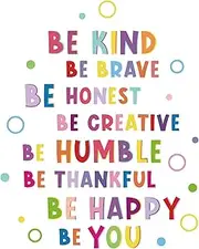 Mudder Colorful Inspirational Wall Decal Motivational Phrases Sticker Inspirational Lettering Quote Sticker Be Thankful Brave Creative Decals for Classroom Nursery Kids Decoration