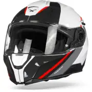 X.Vilitur Stigen White Red Modular Helmet
