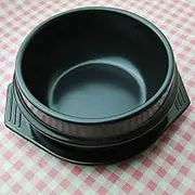 Korean Stone Bowl with Tray, Sizzling Ceramic Hot Pot for Bibimbap Jjiage Soup Black Korean Food 2.1quart Korean Stone Bowl HUAN TAI (Color : Black, Size : 1.3Quart)