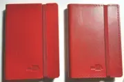 2 x A7 Size Strap Notebook Red hard cover 11x8cm lines organizer office school