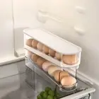 Fridge Egg Dispenser Large Capacity Automatic Egg Storage Container Space-Saving