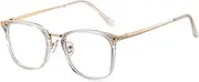 Men's Blue Light Glasses Vintage TR90+Metal Round Frame Blue Light Blocking Glasses Anti-Eye Fatigue Computer Monitor Gaming Glasses E,1