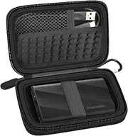 Case Compatible with Samsung T9/ T7/ T7 Shield Portable SSD 1TB 2TB 4TB External Hard Drive, Storage Travel Carrying Holder Organizer for Solid State Drives & USB Cable (Box Only)-Black
