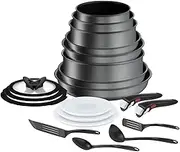 Tefal Ingenio Daily Chef ON 20 pieceNon-Stick Pan Set, 22&24&26&28 cm Frying Pans, 16&18&20 cm Saucepans, 24 cm Sautepan, 16&18&20cm Glass Lids, 16&18&20 cm Hermetic Lids, Removable Handles, L7619402