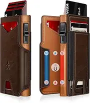 [SEMORID] Wallet for Men Wallet with Slim Pop Up Card Holder 9-13 Cards, Bifold Minimalist Smart Wallet RFID Blocking Credit Card Holder with ID Window & Stretchable Cash Slot Compact Metal Aluminum Card Case,