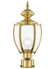 Livex Lighting Basics 1-Light PB Outdoor Post Lantern