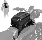 abamita Motorcycle Tank Bag Waterproof Backpack Hard-shell Expandable Motorcycle Bags 15-18L Carbon Fiber Black
