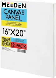 12-Pack Canvas Boards for Painting, 16 × 20 Inches Blank White Canvas Panels, 10