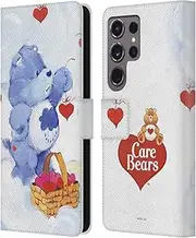 [Head Case Designs] Officially Licensed Care Bears Grumpy Classic Leather Book Wallet Case Cover Compatible with Samsung Galaxy S24 Ultra 5G