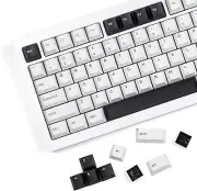 XVX Bow Keycaps 168 Keys, Minimalist Style Black on White Keycaps, Double Shot P