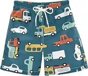 [Joisal] Shark Tooth Jaws Toddler Boy Swim Shorts Quick Dry Boys Swim Suits with Pockets