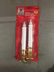 Battery Operated Flickering LED Candle with Timer (Set of 2)