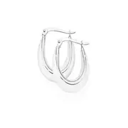 Silver Puffy Creole Earrings