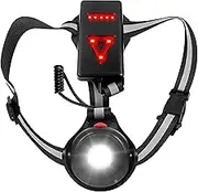 SVCEQZE Running Lights for Runners - Rotatable Chest Flashlight Sport Chest Lights with Warning Light - 3 Lighting Modes, Long-Lasting, Rechargeable Safety Light, Running Accessories