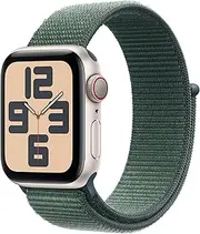 [Apple] Watch SE [GPS + Cellular 40mm] Starlight Aluminium Case with Lake Green Sport Loop