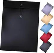 KALLORY 6Pcs Paper File Envelopes with String Tie Closure for Document Organization Office School Storage Bags Grey