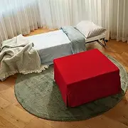 Ottoman Folding Guest Bed Sofa with Slipcover and Castors, New York Red