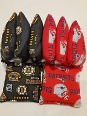8 Cornhole Bag Set Corn Hole Boston Bruins and New England Patriots