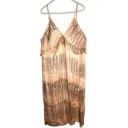 One Teaspoon Hand Dyed Rendezvous Slip Dress in Acid Sky Size Large NWT