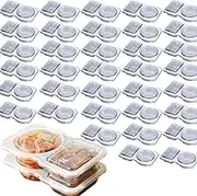 40PCS Double Compartment Condiment Container, Portable Reusable Sauce Holder With Lids, Dual Compartment for Takeaway Sauces, Dips and Sampling
