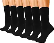 [Winterlace] Womens Soft Bamboo Dress Socks, 6 Pairs Lightweight Premium Thin Crew Socks Bulk Pack