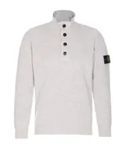 5100040 button-fastening patch-pocket sweater S,XL,L,M,XXL Dust and gray mixed color