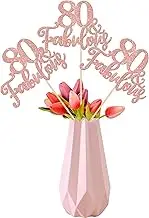 12 Pack 80 Fabulous Centerpiece Sticks Glitter 80th Birthday Table Toppers Cheers to 80 Birthday Anniversary Party Decorations for Happy 80th Birthday Wedding Party Table Decorations