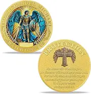 Archangel Michael Police Challenge Coin St. Michael Law Enforcement Coin Thin Blue Line Protection Appreciation Gifts for Police Officer