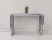 handmade bone inlay console table, bone inlay furniture , U console table ,