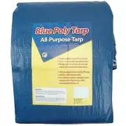 Sigman Tarp 50' Blue Strong Poly Fabric Resists Uv Rays, Water, Tearing + Mildew