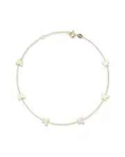 14K Italian Gold Butterfly Station Anklet
