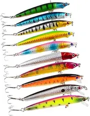 GANAZONO 10PCS Lifelike Fish Shape Fishing Baits Simulation for Outdoor Fishing Creative Design for Increased Success Rate and Trips