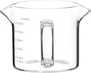 Double Spouts Measuring Coffee Milk Cup Dual Scale 150ml Espresso Cup with Handle Clear Glass Frothing Milk Pitcher Glass Measuring Cups for Milk Espresso Coffee