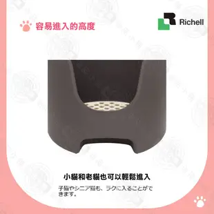日本 Richell 利其爾 拉普蕾 圍牆貓廁所 附貓鏟 單層 貓砂盆 貓便盆 除砂墊 貓沙盆 寵物廁所
