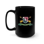 Black Mug 15oz - 11th Special Forces Group - Flash w Br - Ribbon X 300