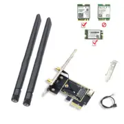 M.2/NGFF to PCI-E Card Board WiFi Bluetooth PC Adapter For Intel AX200 w/Antenna