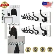 Rustic Farmhouse Wall Mounted Coat Rack with 8 Heavy-Duty Hooks - 35.43" Long