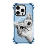 iPhone 16 Pro Bounce Case MagSafe Compatible peekaboo cat on rose gold