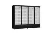 Comchef Four Door Supermarket Fridge Black CH-2200BLBM