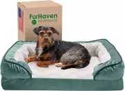 Memory Foam Dog Bed for Medium/Small Dogs W/ Removable Bolsters & Washable Cover