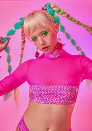 [Roma] Aurora Mesh Crop Top