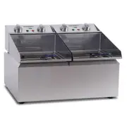 Roband Double Pan Frypod 2 x 5lt - Commercial Benchtop Deep Fryers (RB-FR25) - FR25-RB